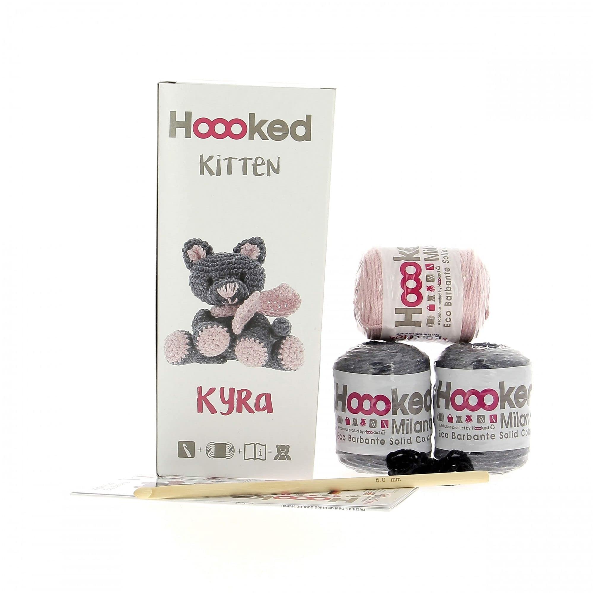 Hoooked Antracite Shades Diy Crochet Kit Kitten Kyra Eco Barbante