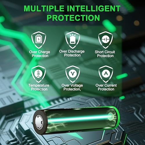 Miniatura 6 de Batería recargable 18650 de 3.7 V con herramienta de diseño de alta capacidad 18650 9900mAh para cámara y linternas, relojes, juguetes para uso