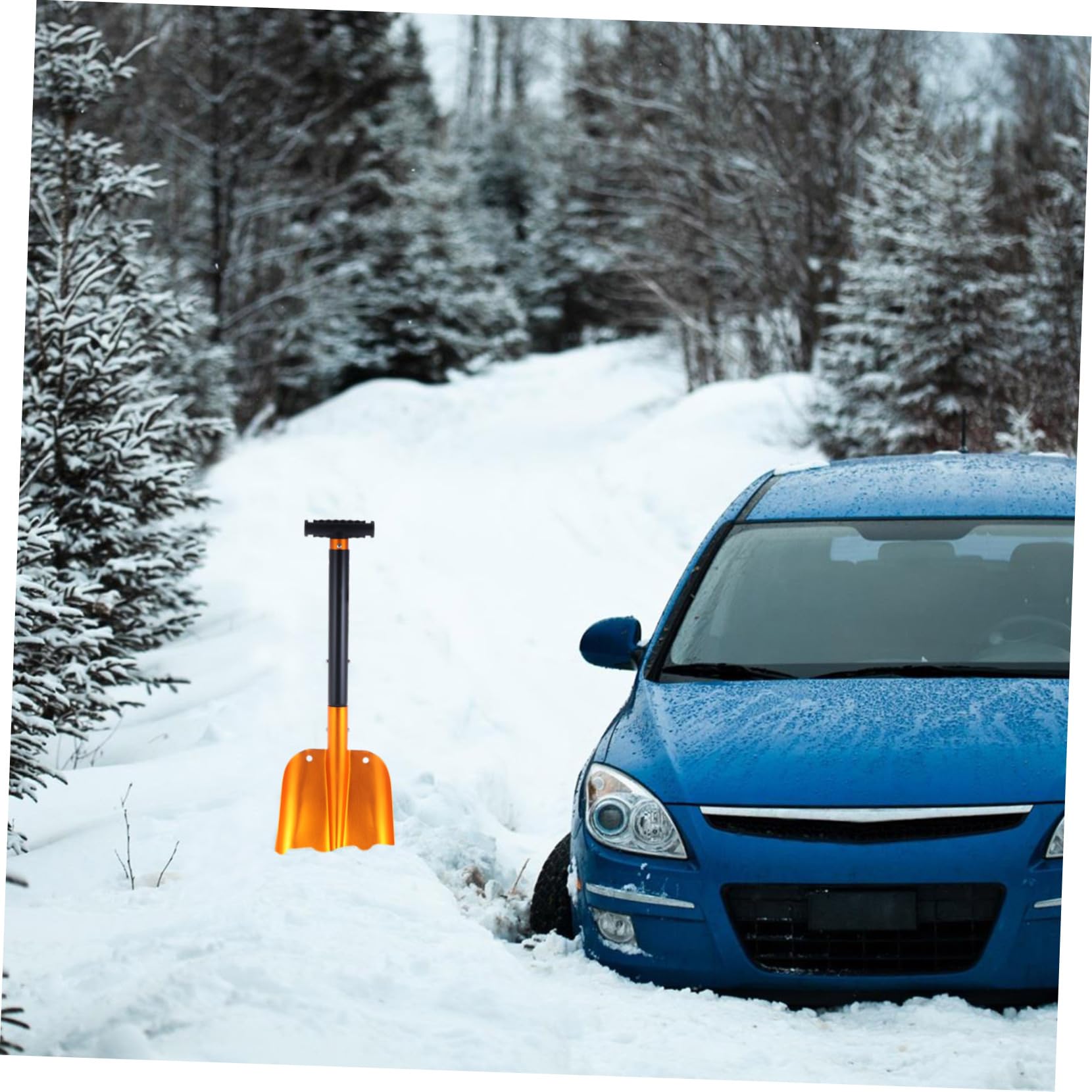 Abaodam Pelle à Neige Compacte pour Voiture Grattoir Antidérapant Matériau Froid Outil de Déneigement Pratique pour Pare Brise Pelle Voiture pour Hiver Extérieur