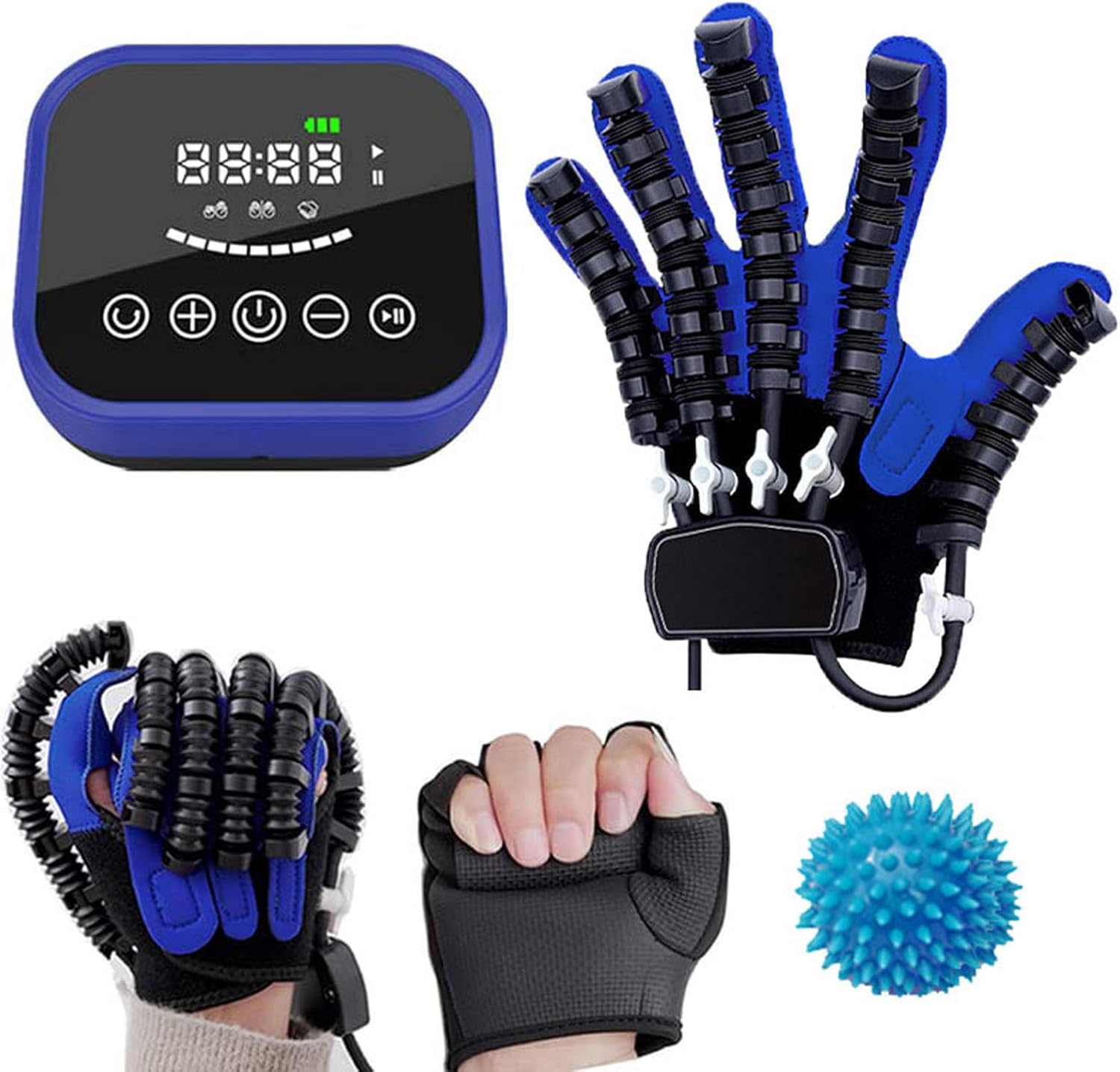 Hand Rehabilitation Robot Glove, Arthritis Stroke Glove, Electric Stroke Therapy Equipment, Physiotherapy Device for Hemiplegia Finger Training(Size:XL,Color:Left Hand)