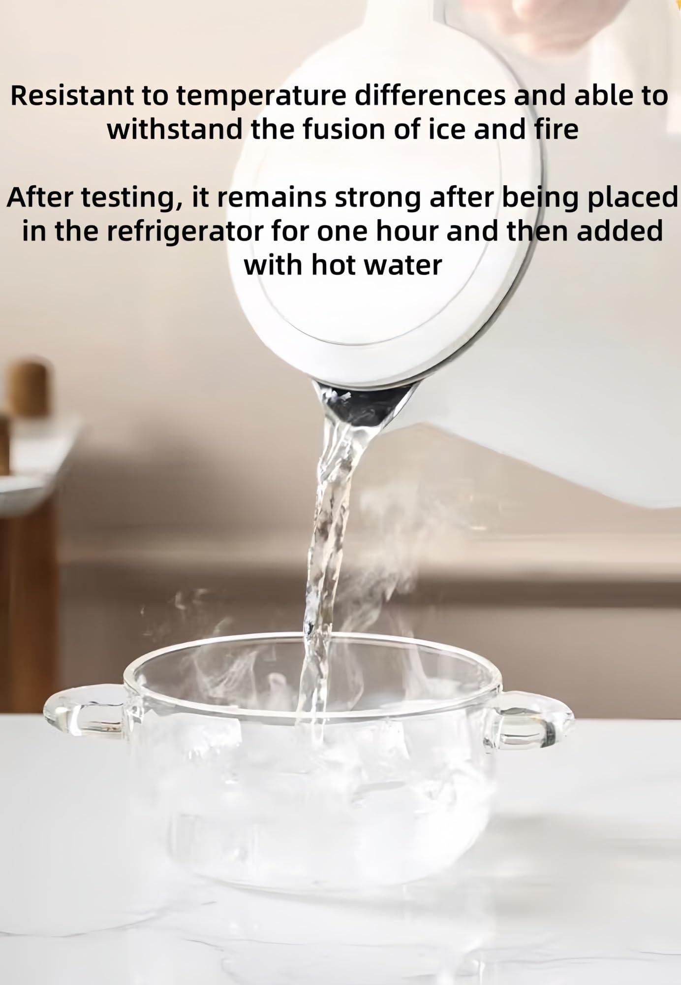 Hitzebeständiger Glas-Kochtopf, leicht und einfach zu reinigen, hervorragende Wärmespeicherung, ideal für Nudeln, Suppe und Milch