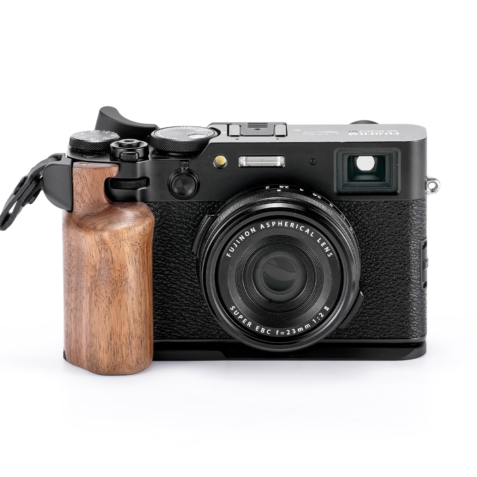Tilta X100VI Cage Vintage Camera Cage Base Kit Compatible avec X100VI, Mounting Baseplate with Wooden Grip - Black TA-T70-A-B