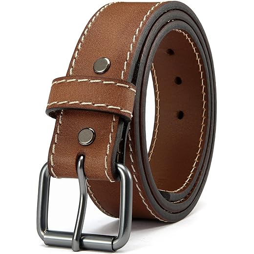 YOETEY Leather Gun Belt for Men - 1.5" Concealed Carry Belt - Heavy Duty & Durable