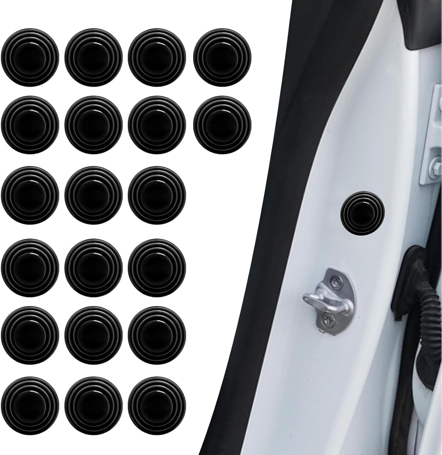 JINGMU 20 Pcs Car Door Shock Absorber for Ford Focus MK4/Kuga MK3 ST Line 2018-2023 2024, Soft Car Door Shock Absorber Pad, Vehicle Door Shock Absorber, Anti-Collision Protection Stickers