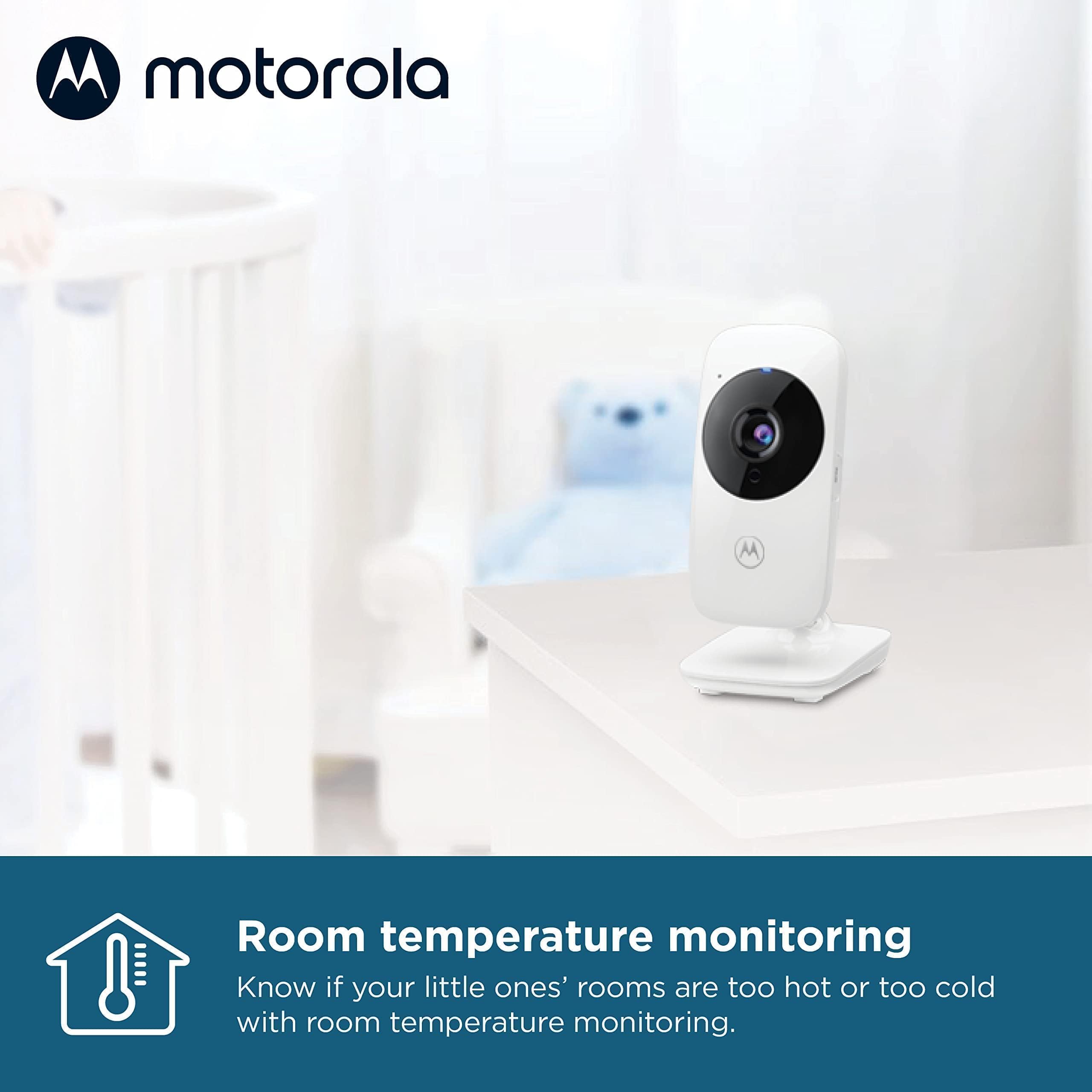 Motorola Nursery VM482 - Elektroniczna niania - Kolorowy ekran 6.1 cm - Noktowizor na podczerwień - Zoom cyfrowy - Temperatura - Biały