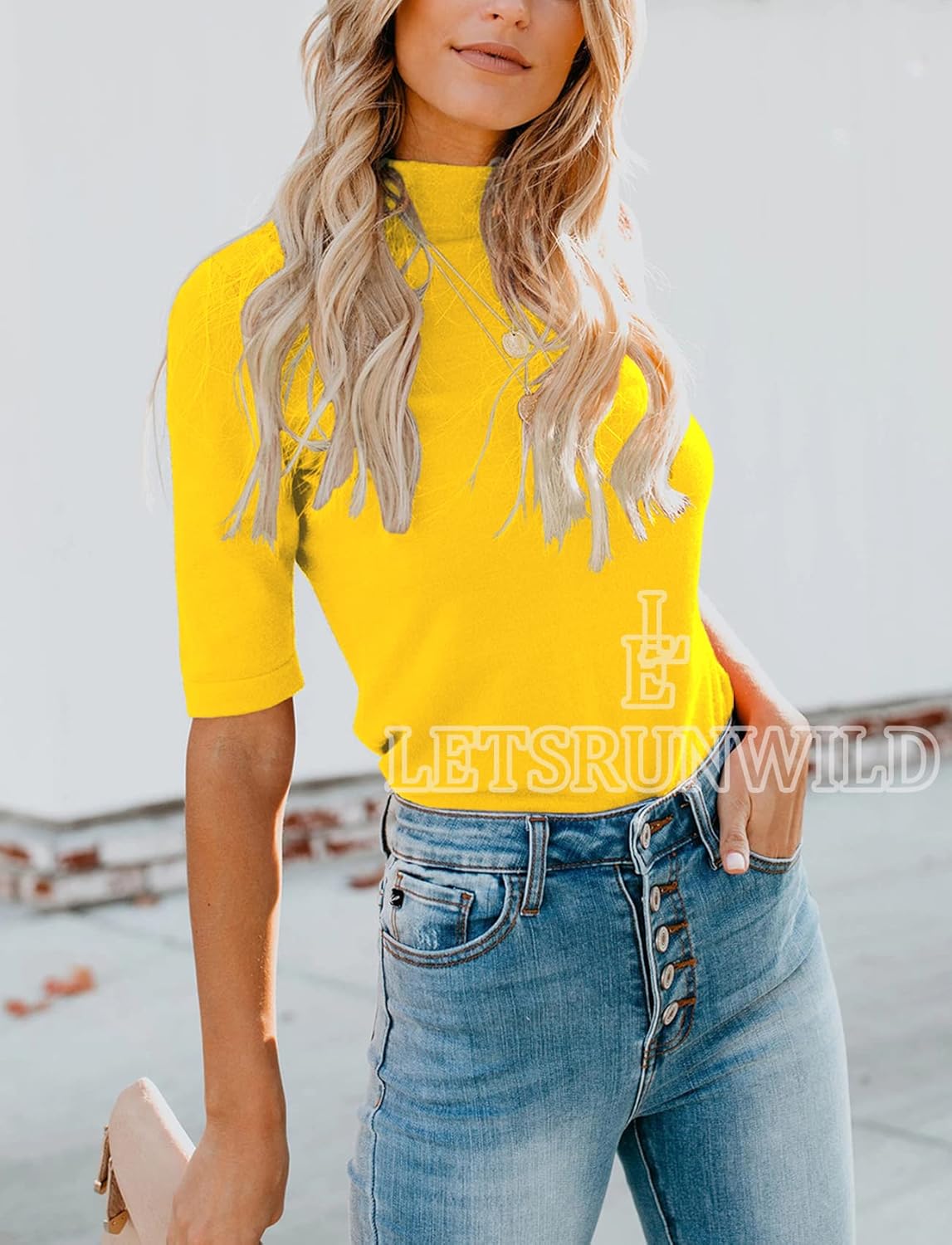 LETSRUNWILD Business Casual Tops for Women Dressy Cute Tops Mock Turtleneck Tshirts Shirts - Image 4