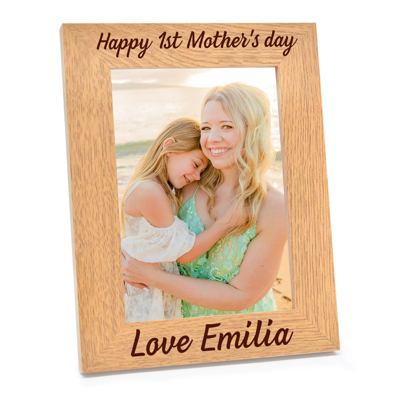 PB TECH Personalised Gifts for Mum Mummy Nanny - Custom Mothes Day Photo Frame Gifts Present for Mum, Customised With Any Photo, Any Engraving Picture Frame Mum with Various Size