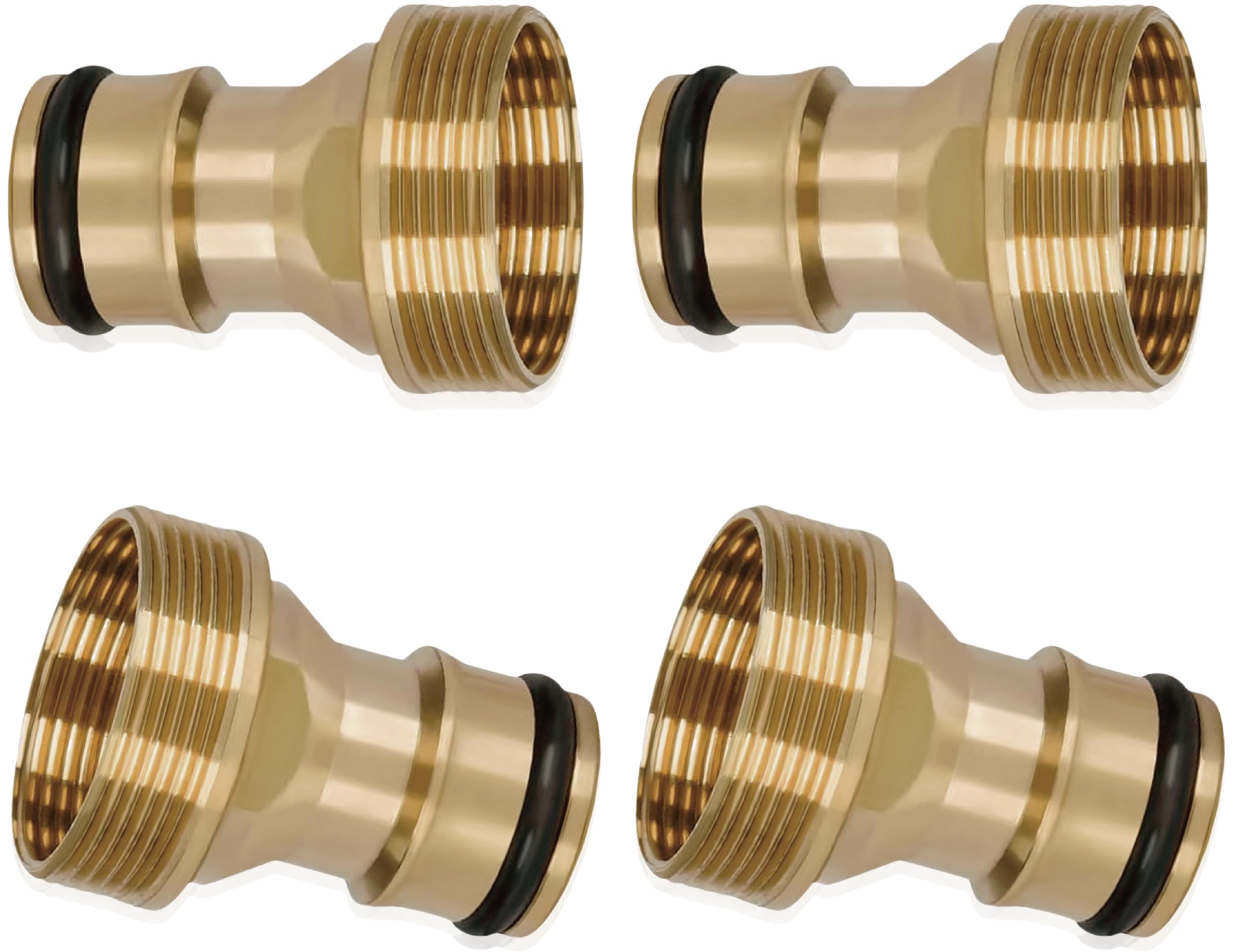 4-Piece Universal Kitchen Faucet Copper Connector with M22 Internal Thread and M24 External Thread Universal Hose Connector Faucet, Garden Kitchen Washing Machine Water with Faucet Adapter