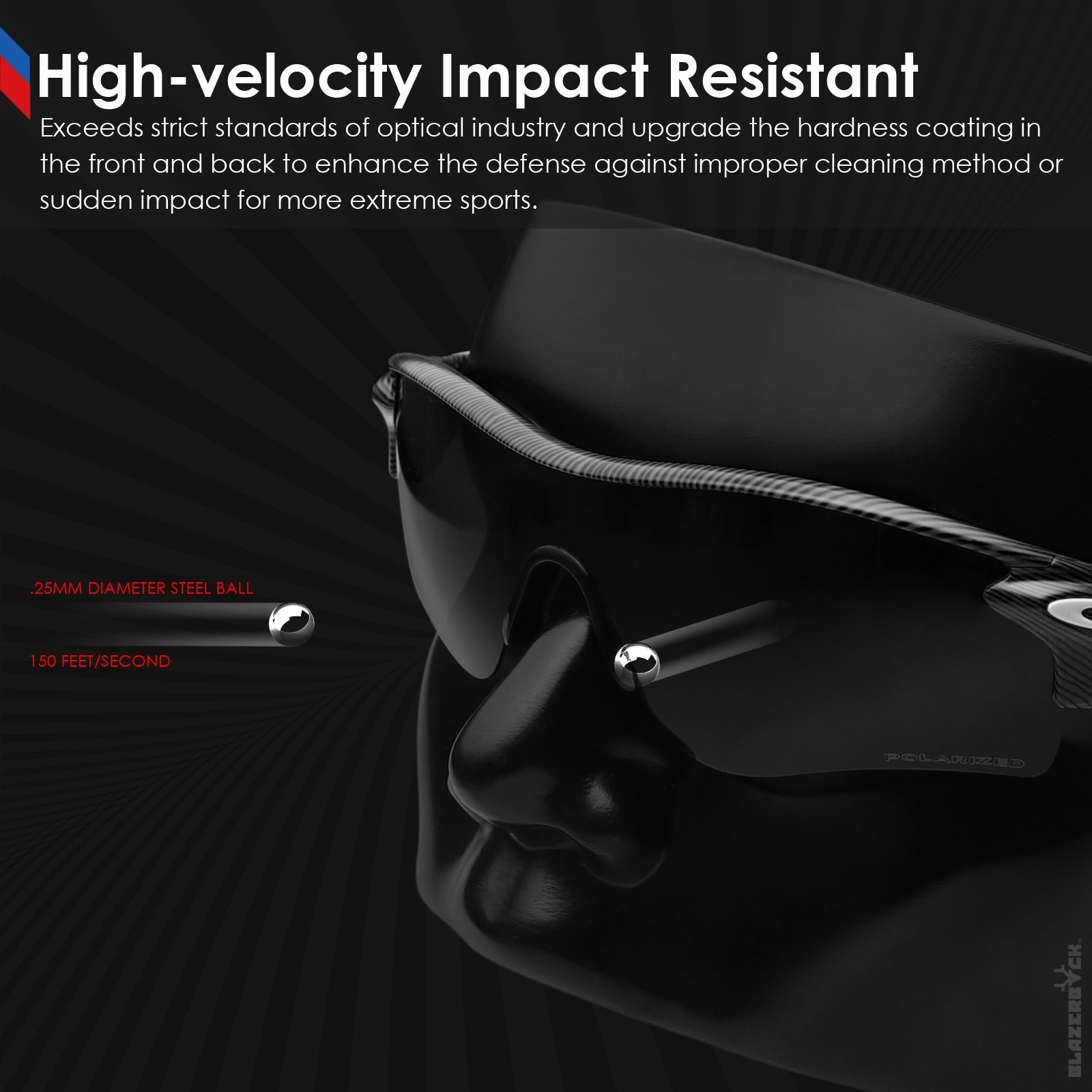 BLAZERBUCK Lenti di ricambio e kit calzino per occhiali da sole Oakley Flak 2.0 XL OO9188