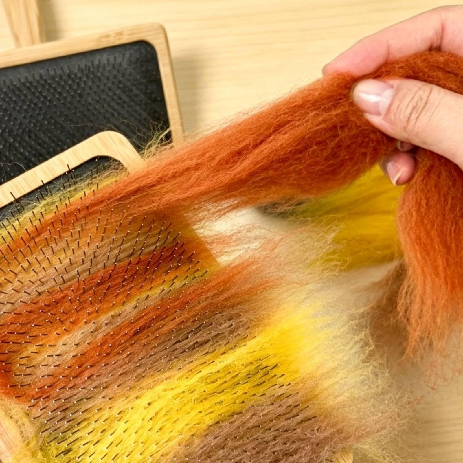 Generic Ensemble de Brosses à Carder, Brosse Cardeuse pour Chien, Outils de Feutrage pour Crochet et Feutrage