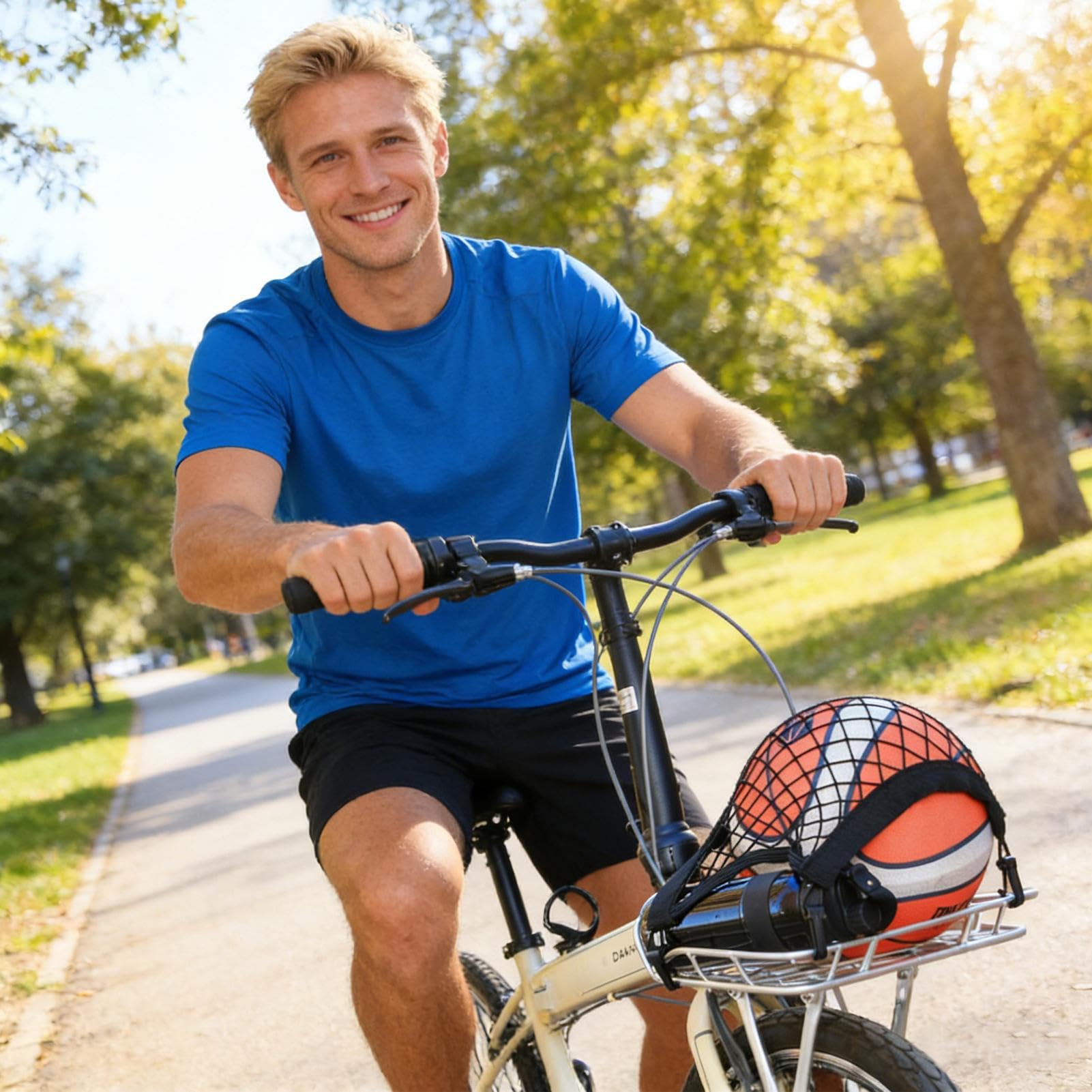 Fahrradträgerkorb – Abnehmbare, Wetterfeste, Robuste Fronthalterung | 20-Zoll-Klappfahrrad-Lastenträger Mit Netznetz | Für Lebensmitteleinkäufe, Pendeln, Mountainbiken, Radfahren, Outdoor, Kinder Und