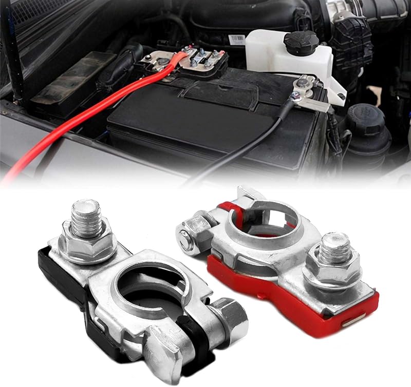 Terminais de bateria Vrasly para Nissan positivo e negativo com capas plásticas – Kit com 2 pares