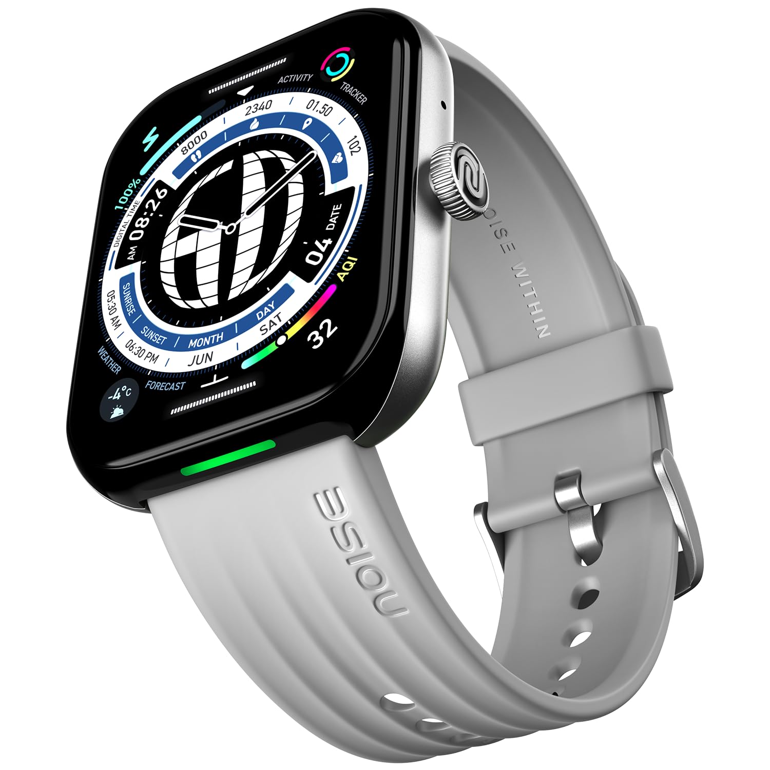 Noise Ultra 3 Luminary with India's 1st Ever Personalised Notification Alerts (Lumilert), 1.96" AMOLED Display, Premium Metallic Dial, Send Upto 5 Emojis (Lumiping), Health Suite (Silver Grey)