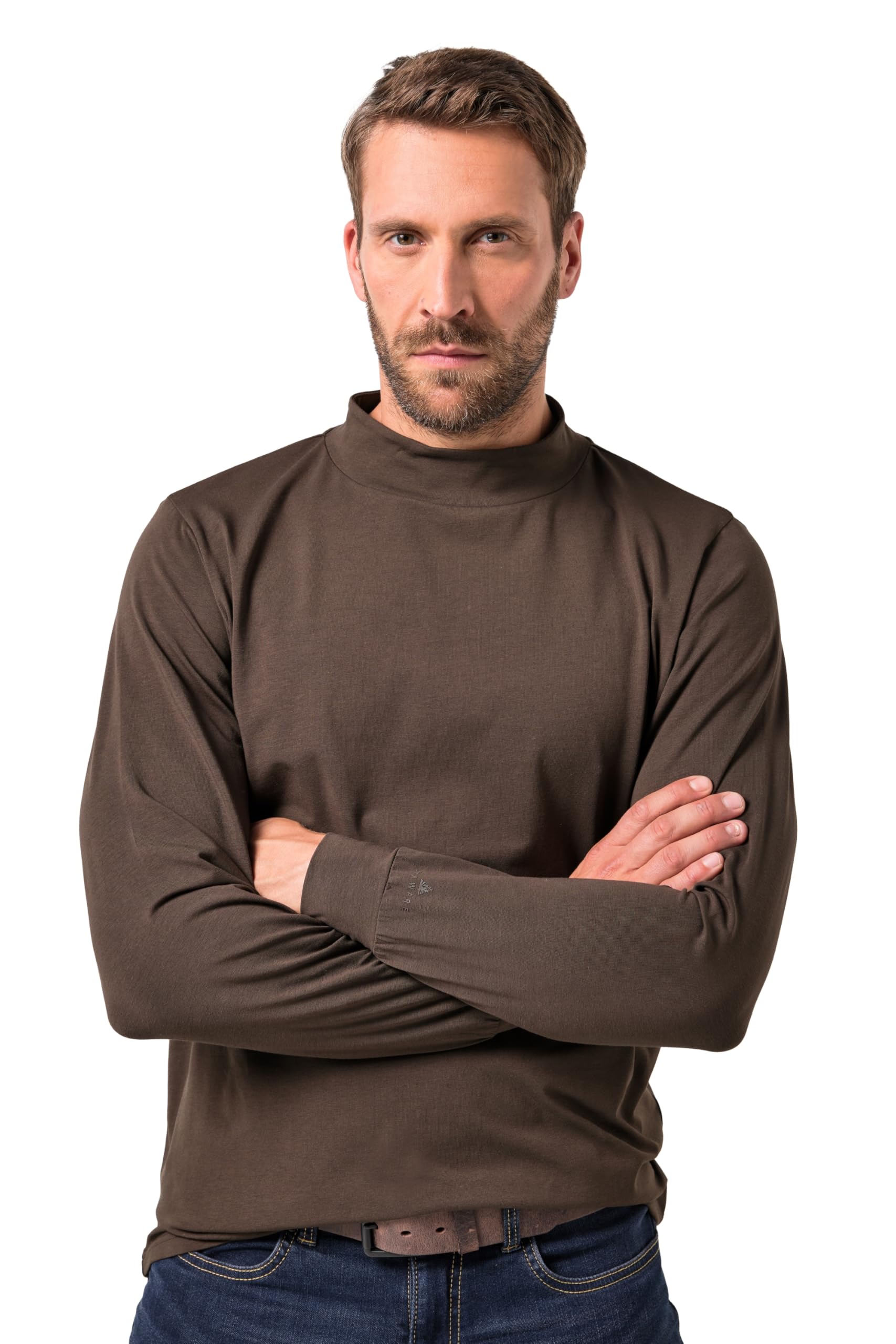 JP 1880 Herren Jp Aware Basic-Langarmshirt, Flexnamic®, GOTS Zertifizierte Biobaumwolle, Bis 8 XL T-Shirt 1/2