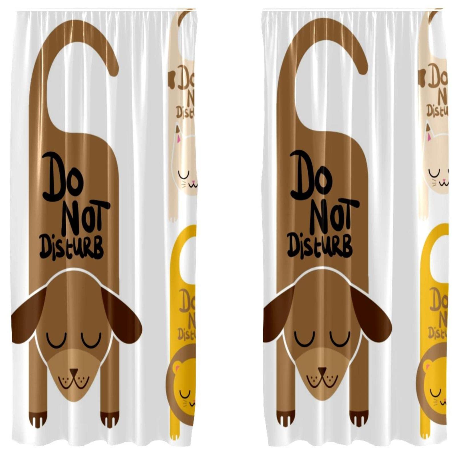 Cortinas opacas de perro y gato microfibra 2 paneles 55x84 pulgadas para habitacion infantil