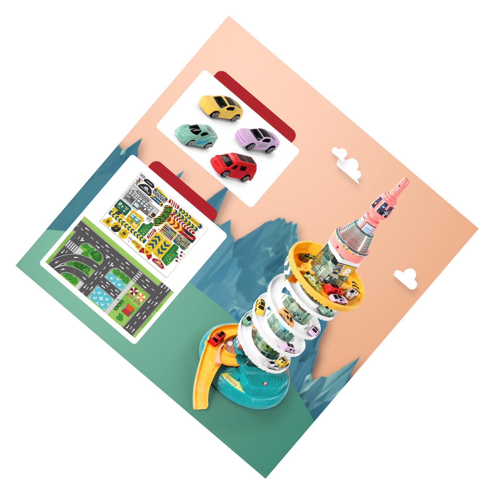 Coche de Juguete con Pista Eléctrica, Set de Juego Interactivo para Niños