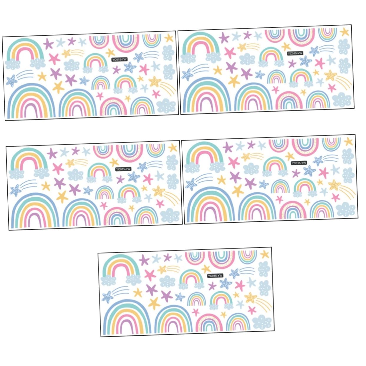 BESTonZON 5feuilles Autocollants Lumineux Et Arc-ciel Auto-adhésifs Pour Chambre Garçon Fille Décoration Éclairante
