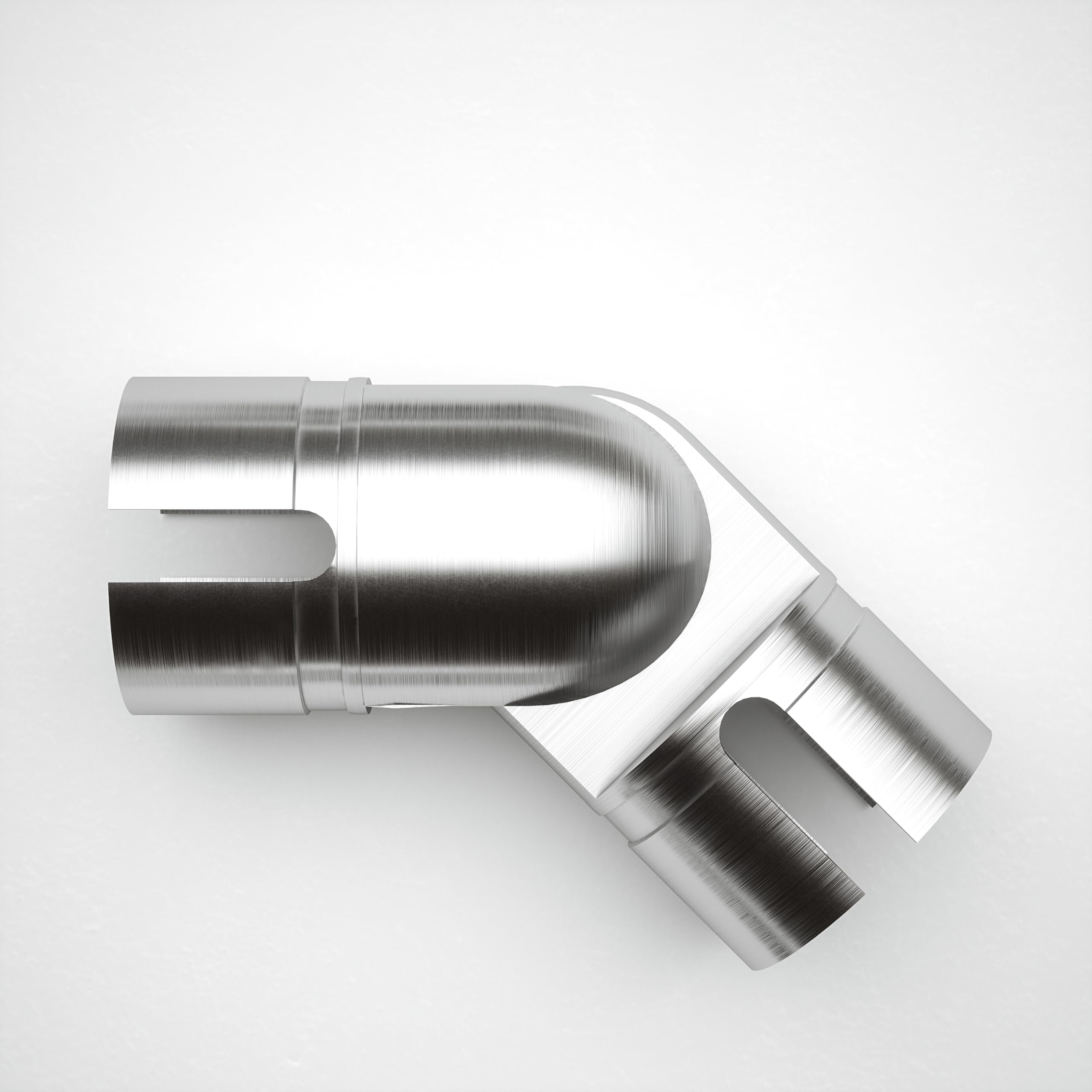 Rothley Brushed Stair Handrail Adjustable Elbow - Silver - 40mm Diameter
