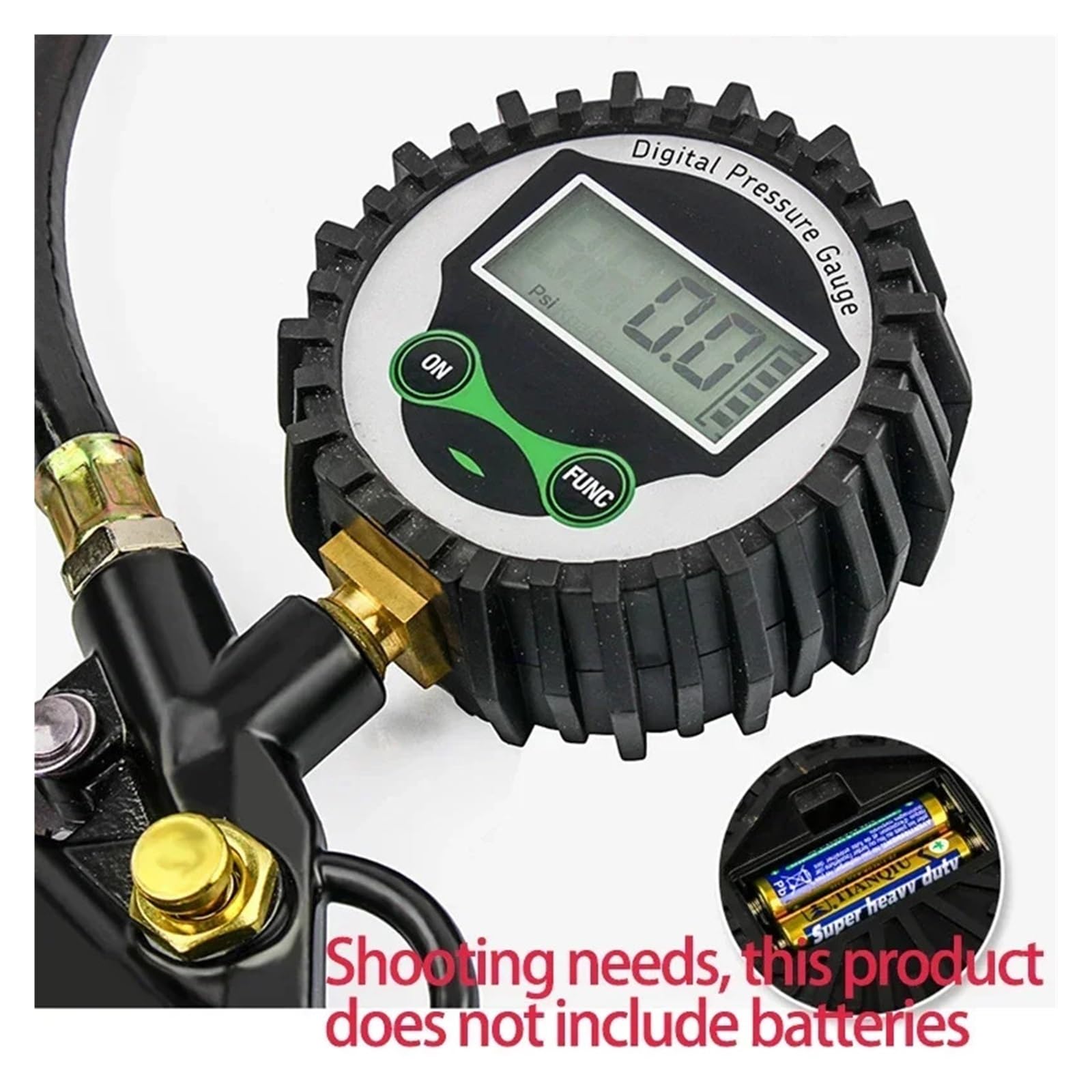Reloj electrónico digital de presión neumáticos coche, inflable, para medir la del aire,Modulación de precisión(Grey 1PCS)