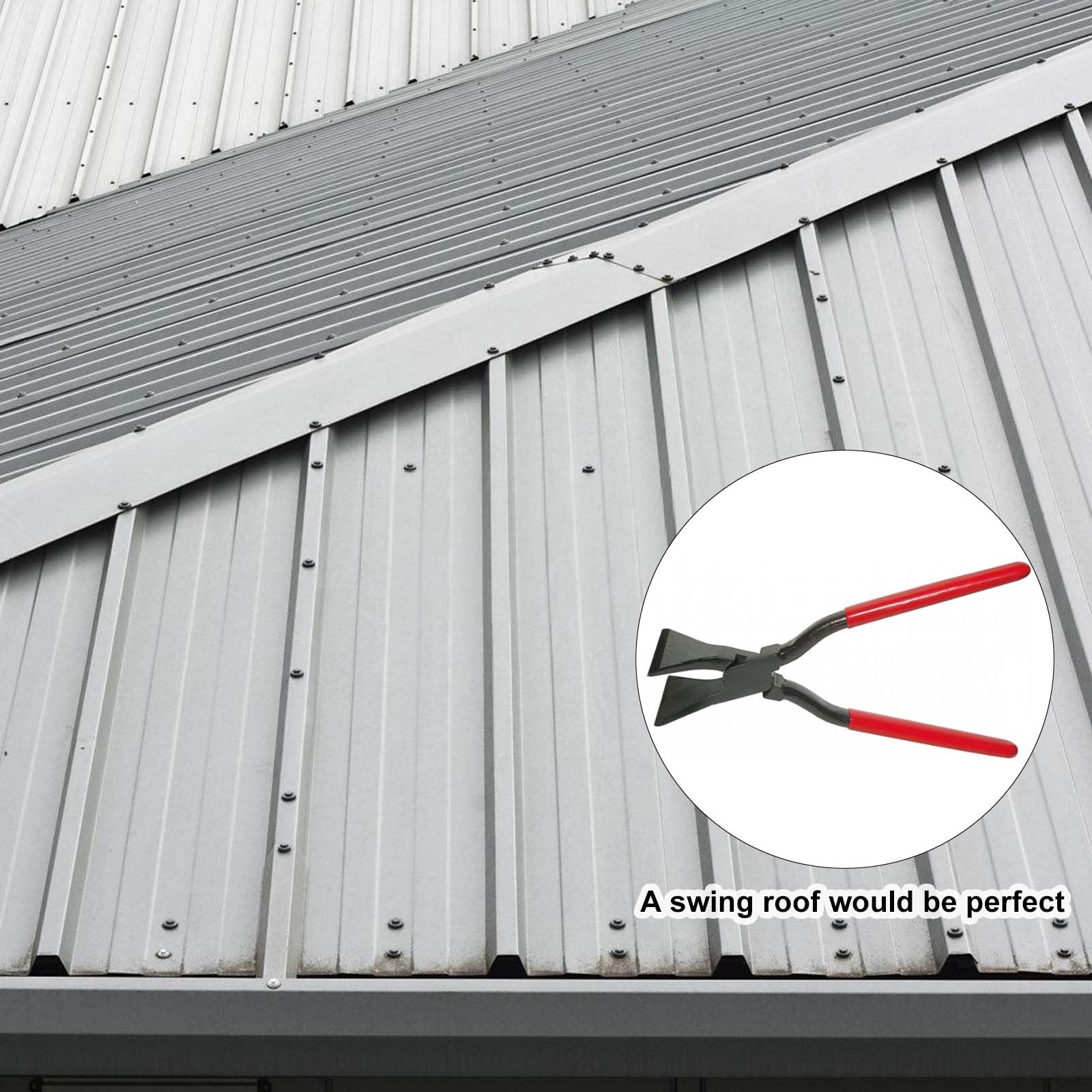 GBKDQQ Alicates de plegado, 180°, ancho de 60 mm, alicates de pliegue de chapa, herramienta con mango antideslizante, herramienta de techado probada para bricolaje, color rojo