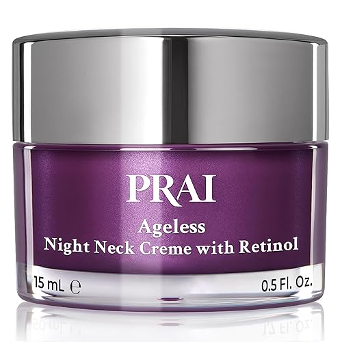 PRAI Beauty Ageless - Crema de noche para garganta y escote Crema reafirmante para el cuello para uso durante la noche Crema tensora de cuello sin