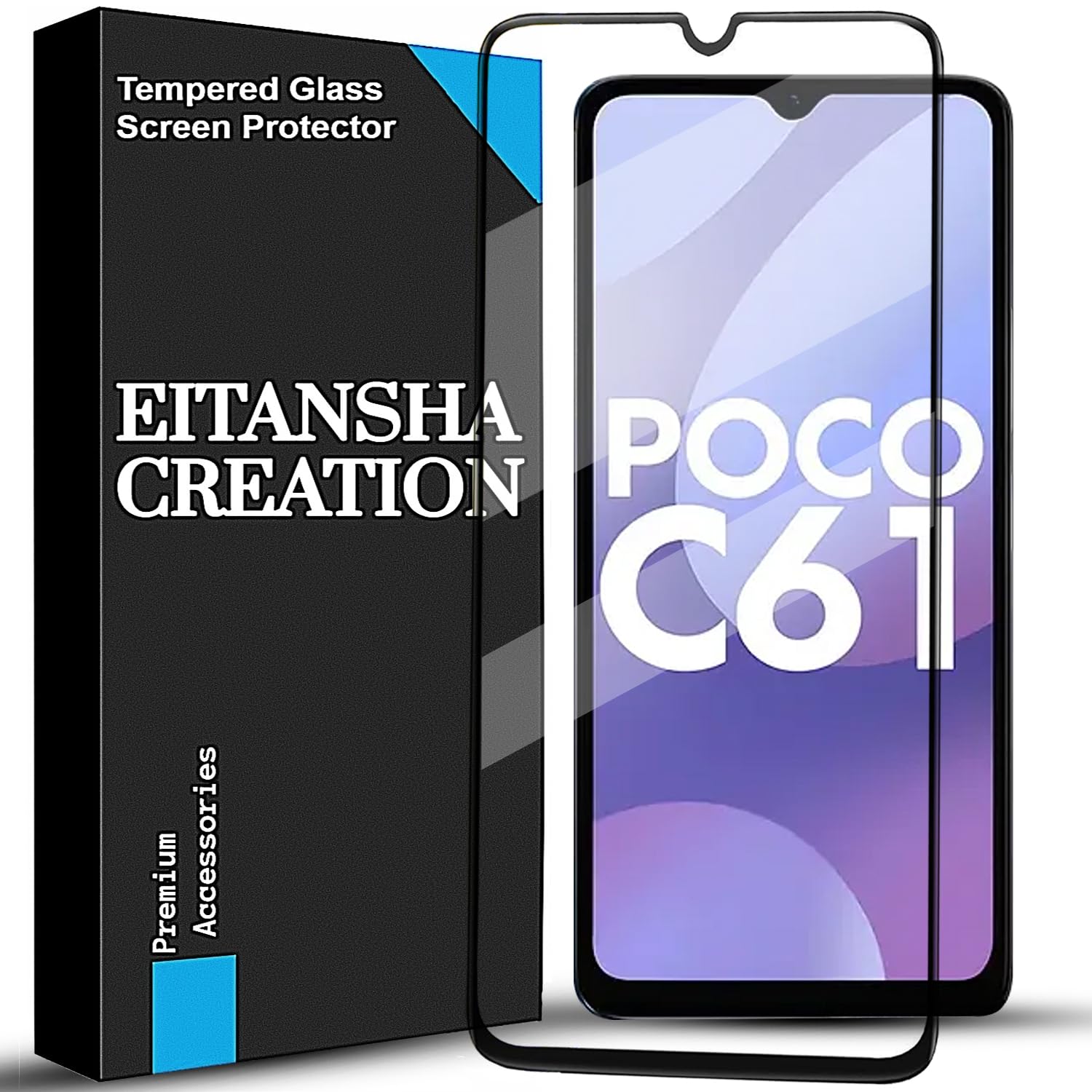EITANSHA CREATION Edge to Edge Screen Protector For POCO C61 Tempered Glass with Easy Installation Kit (B0CVYLRMG7) Amazon Price History, Amazon Price Tracker