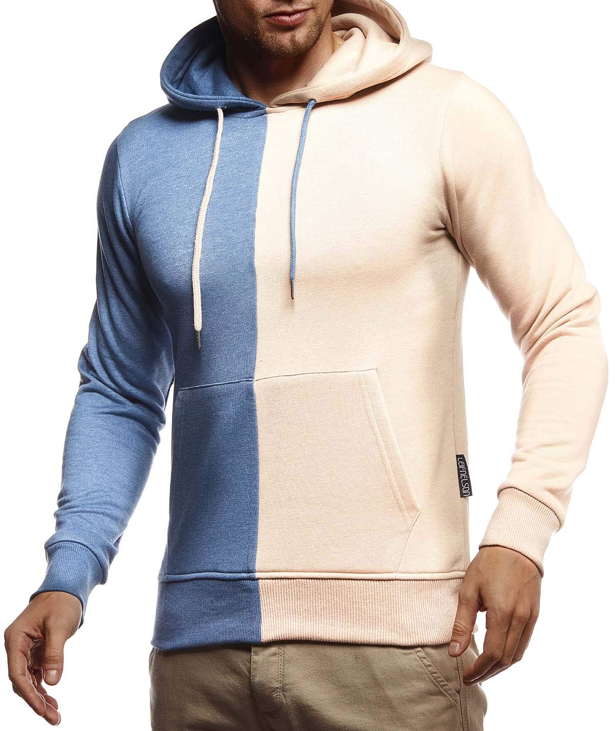 Leif Nelson Herren Hoodie Pullover mit Kapuze Hoodie für Männer Pulli Kapuzenpullover Slim Fit Longsleeve Sweatshirt Langarm LN8337