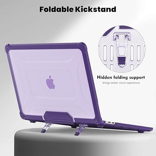 Miniatura 4 de DTangLsm Funda protectora rígida de plástico resistente para MacBook Pro de 13 pulgadas 2024 2023-2016 M2 M1 A2338 A2289 A2251 A2159 A1989 A1706