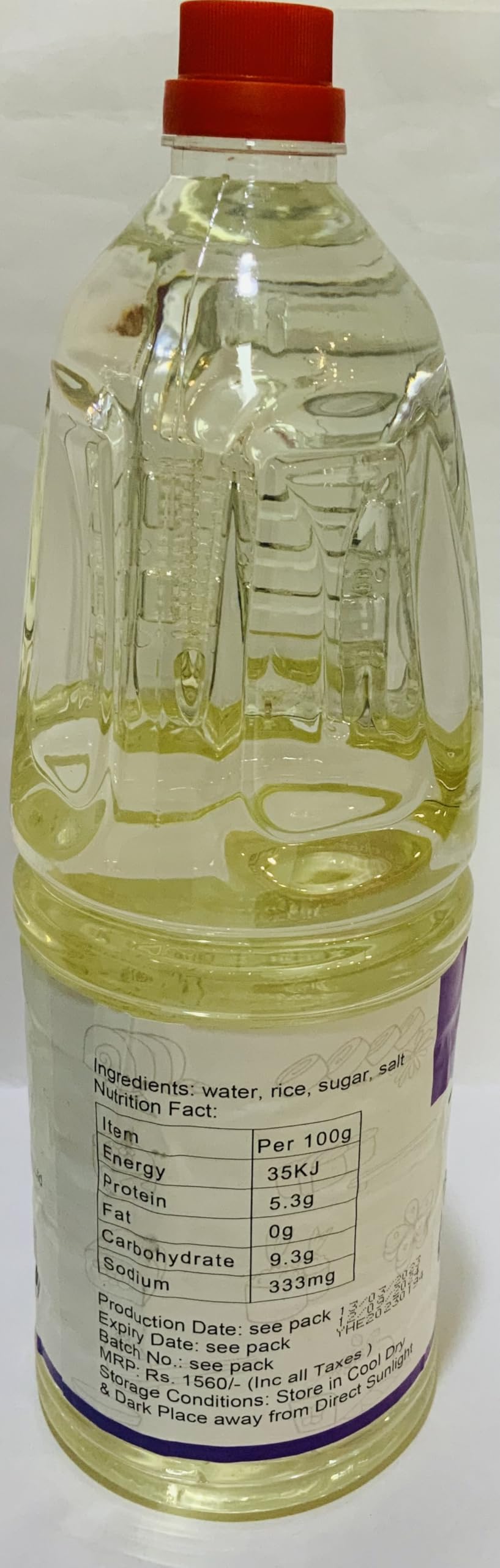 The Chef's Optima Rice Vinegar, 60.87 fl oz ℮ 1800 ml