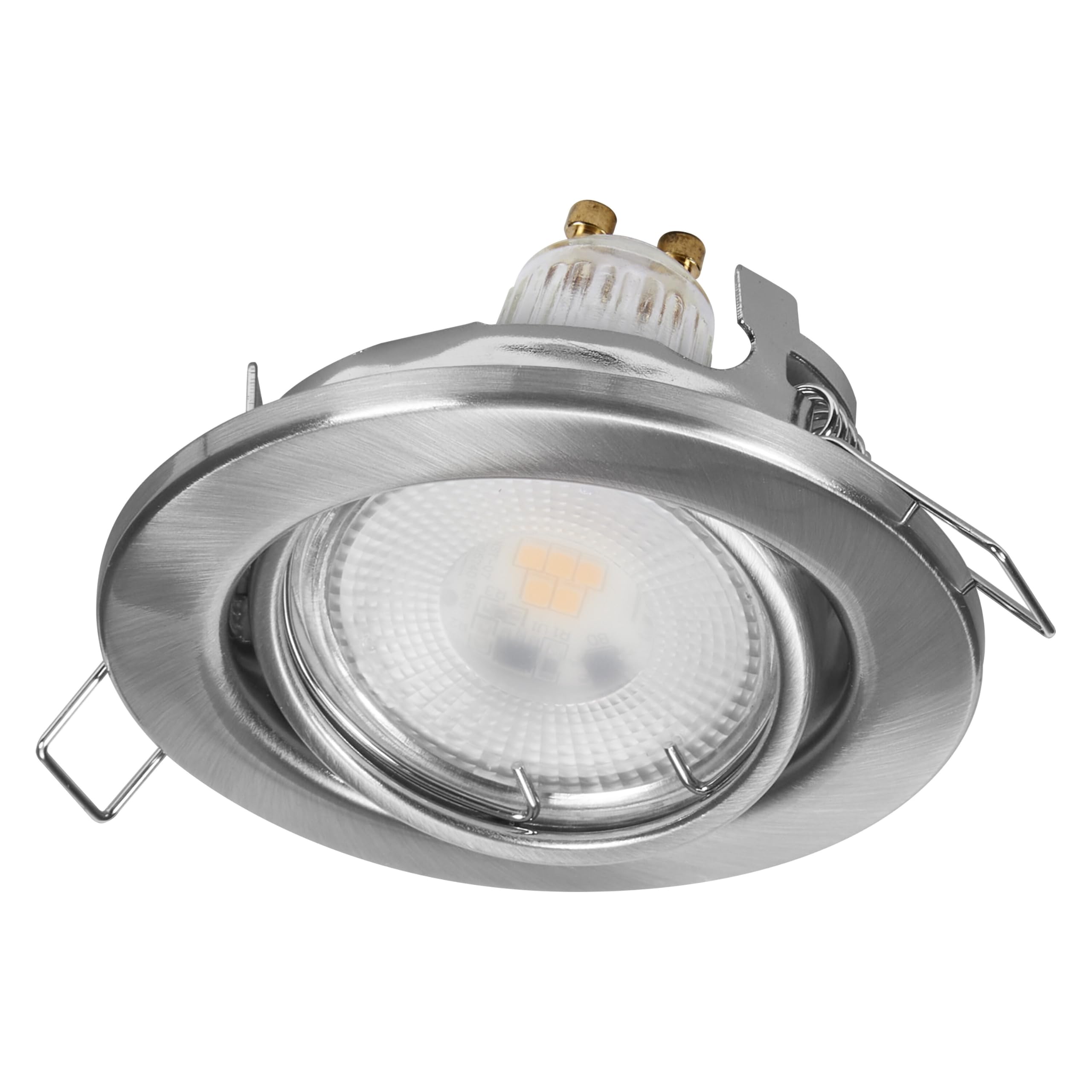 OSRAM Recessed Spotlight GU10, 4.5W 2700K Warm White, Swivelling, Aluminium, Satin Nickel, GU10 Included