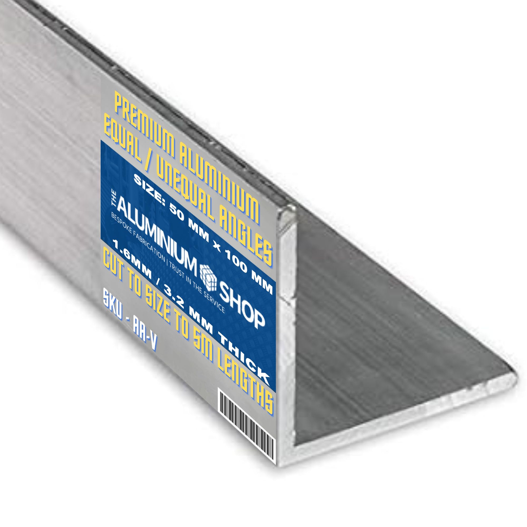 the-aluminium-shop Aluminum L Angle Corner Protection Right Angle Size 50mm x 50mm, 1.6mm and 3.2mm Thick Up to 2.5m Lengths Premium Metal Edge Guards (3.2mm Aluminium, 1500mm)