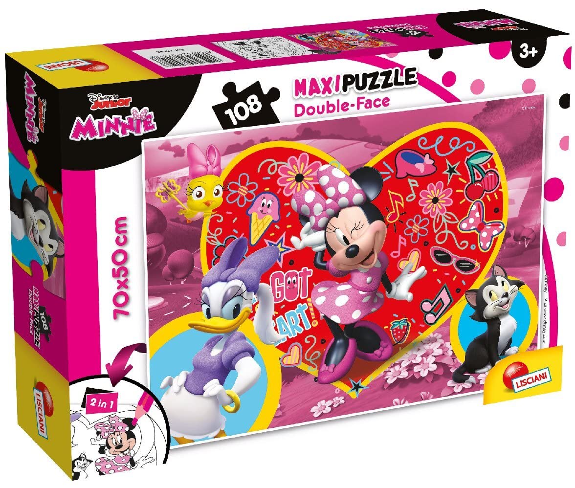 Lisciani 74198 108 Minnie Puzzle, Multicolour, Multicolor, 27.6 x 19.7 inches