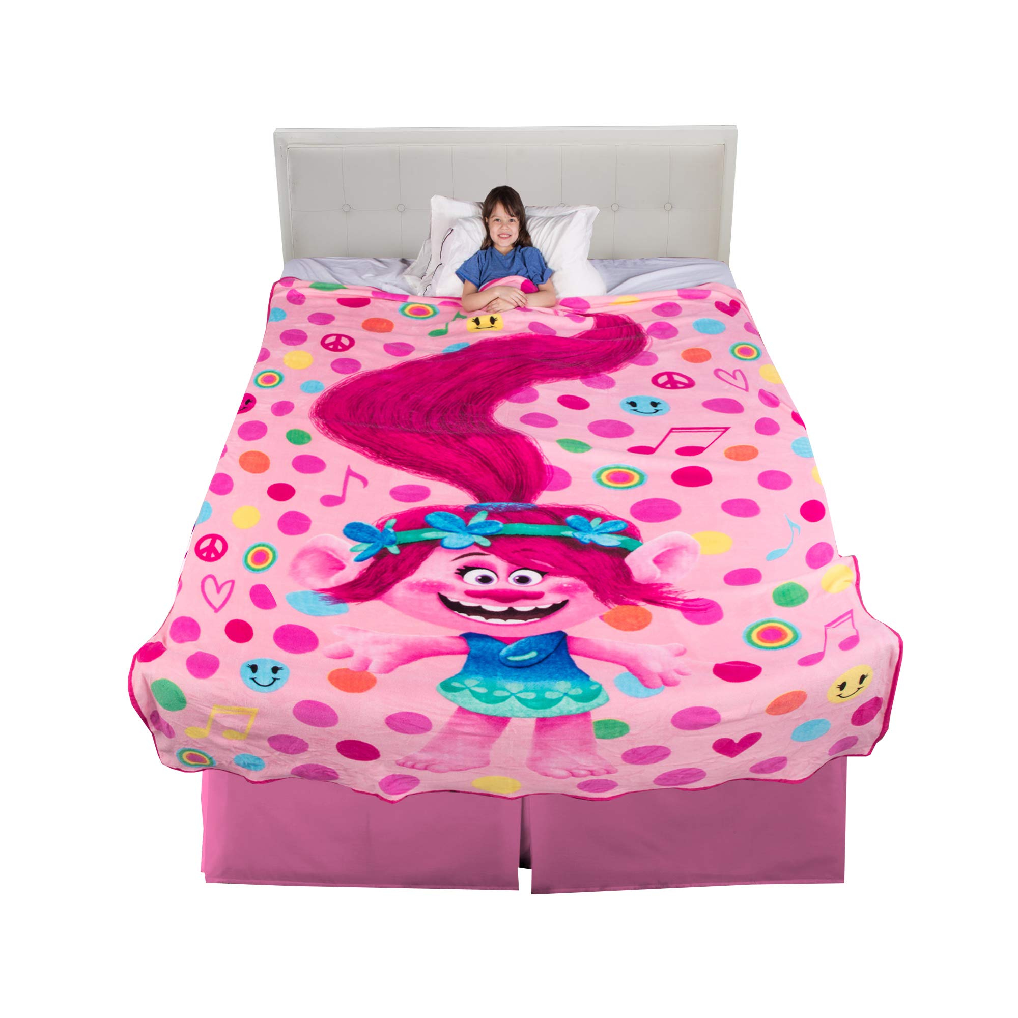 Blankets For Bed Franco Trolls World Tour Blue Plush Throw, 100