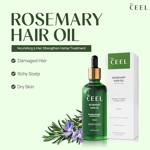 Miniatura 4 de The Ceel Aceite de romero para el crecimiento del cabello con gotero, fórmula vegana nutritiva y fortalecedora para cabello dañado, picazón en el