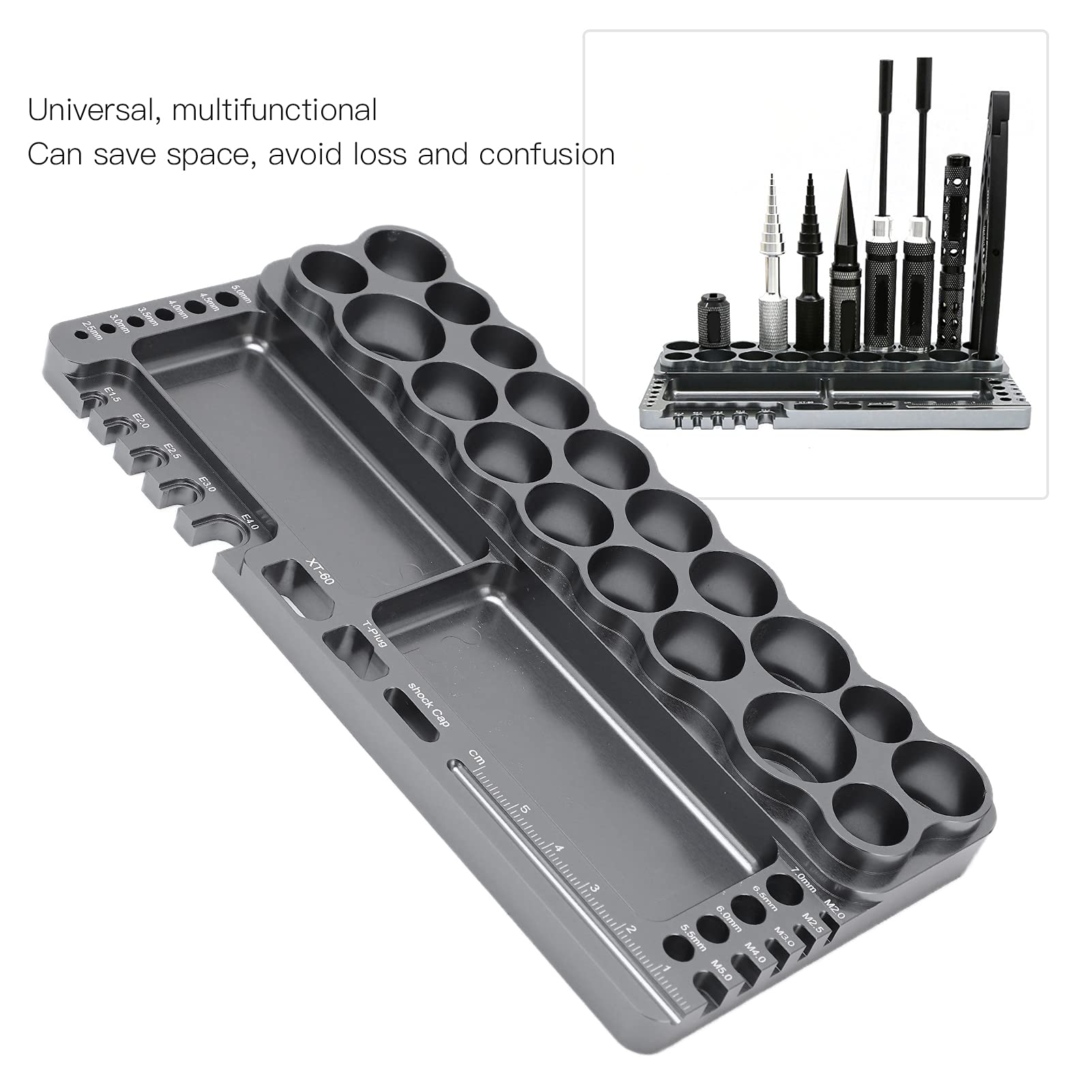 RC Tools Rack Uniwersalny wielofunkcyjny pilot do naprawy samochodów Części Organizator Stojak na ogólny samochód zdalnie sterowany RC Srebrnoszary