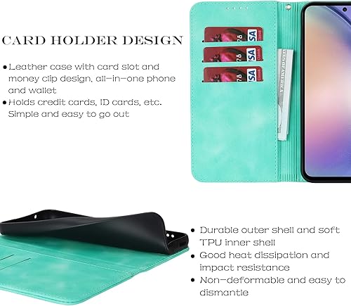 Miniatura 111 de Havaya Funda tipo cartera para Samsung Galaxy A54 0.18 oz para Samsung Galaxy A54 5G, funda con tarjetero y ranuras para tarjetas de crédito