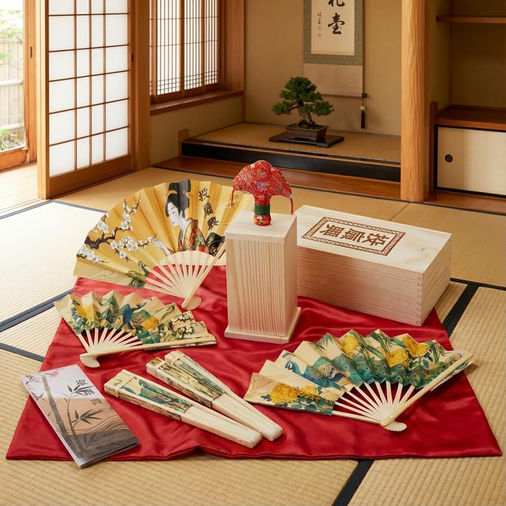 Amazon | [Kawoly]投扇興 セット【松製枕・手書き扇子5本・蝶・敷物