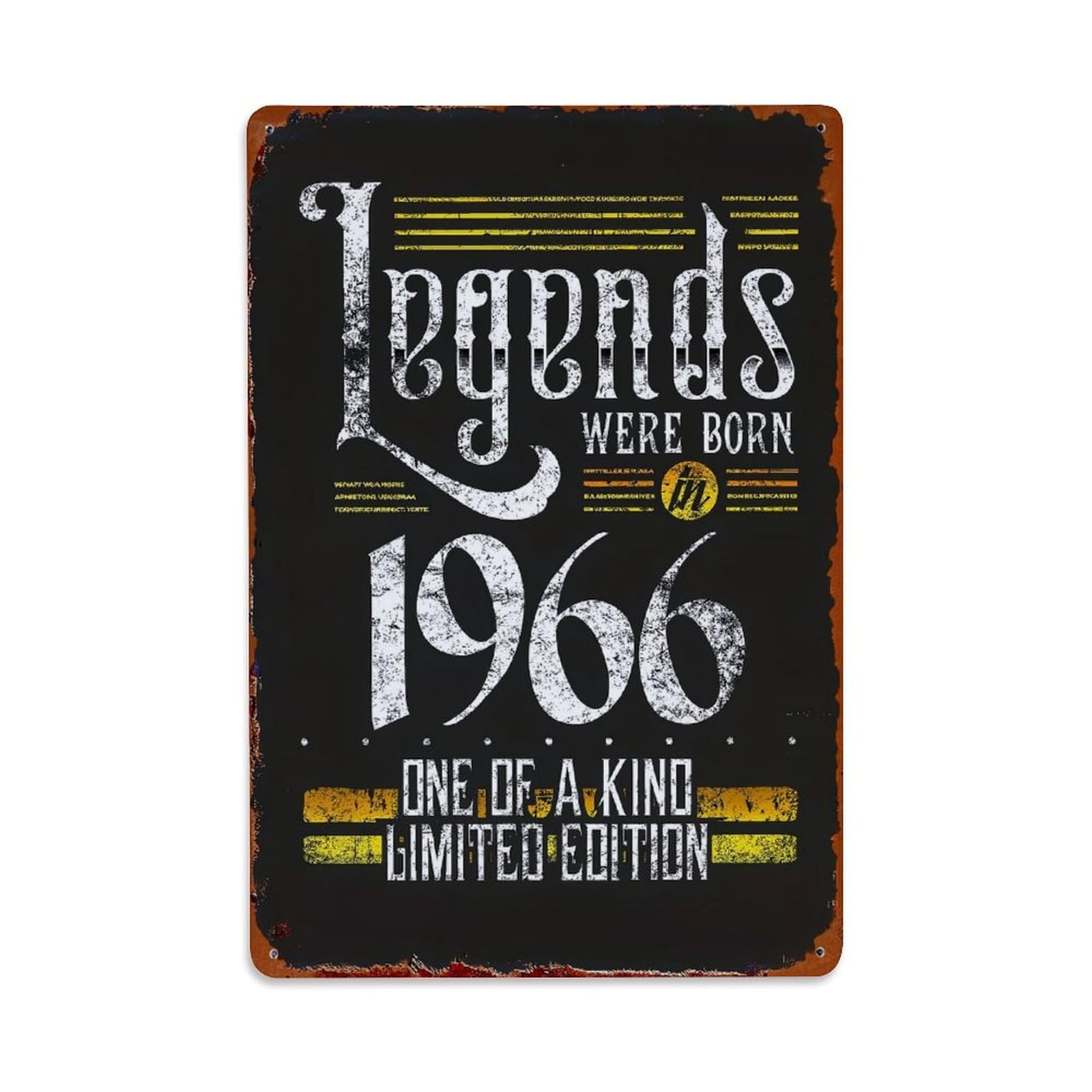 Legends Were Born In 1966 Vintage Tin Sign Retro Metal Wall Decor Metal Poster, Home Bar Garage Farmhouse Cafe Wall Art Decoration 8x12Inches