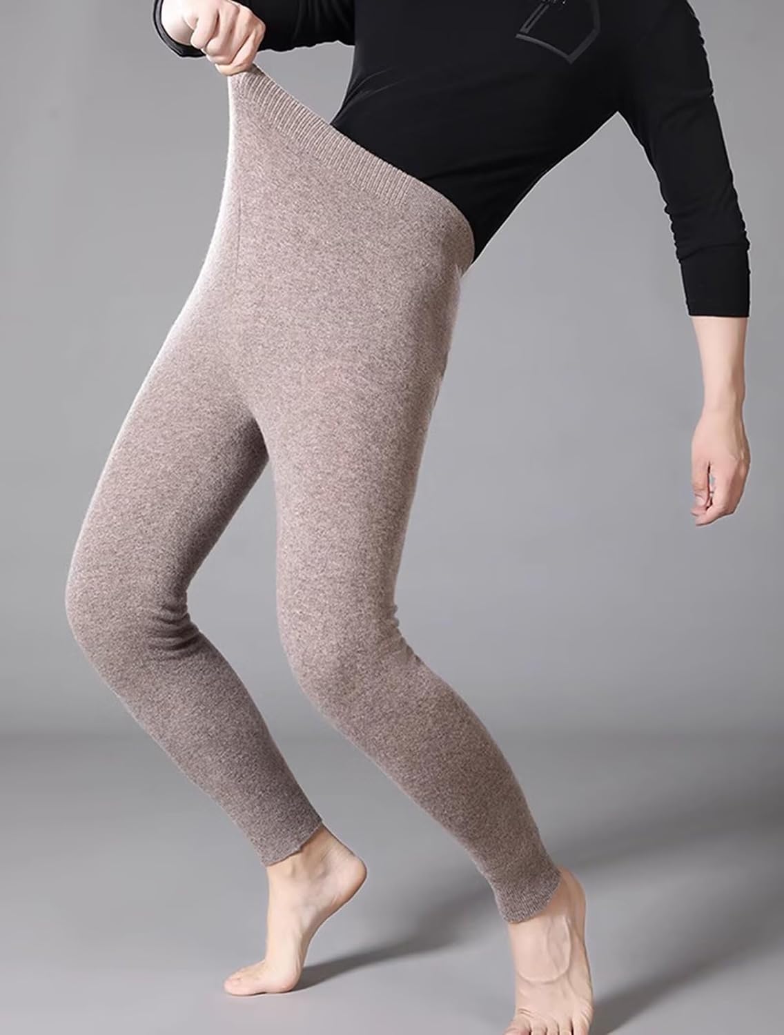 100% Cashmere Thermal Underwear Pants Mens Womens Long Johns Bottoms Stretch Thermal Leggings Unisex