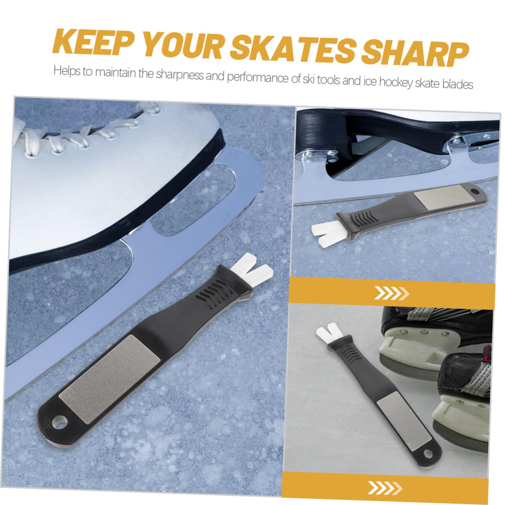 POPETPOP Affûteur De Patins Portable Meule De Patin Pratique Pierre À Aiguiser en Plastique Accessoire De Patins en Corindon 3 Pièces