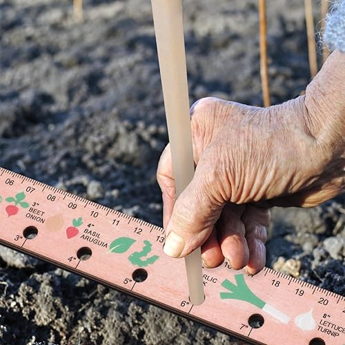 Miniatura 6 de Regla de separación de semillas de madera con agujeros, regla de plantación de madera, herramienta de plantación de semillas sólidas, regla de