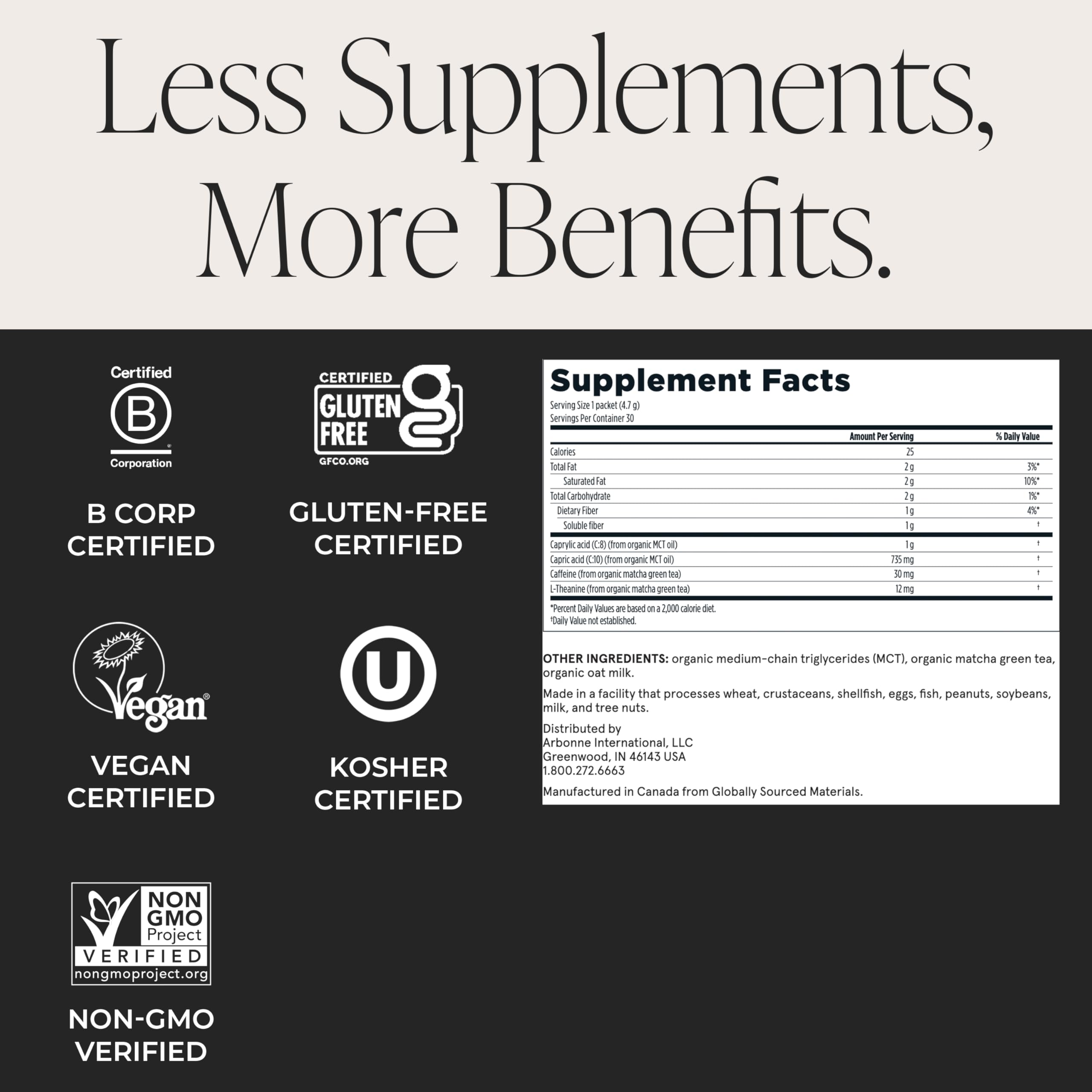 Arbonne Morning Matcha Green Tea Powder Organic Japanese Matcha Powder with MCT Oil for Sustained Energy Focus Antioxidant — view 5