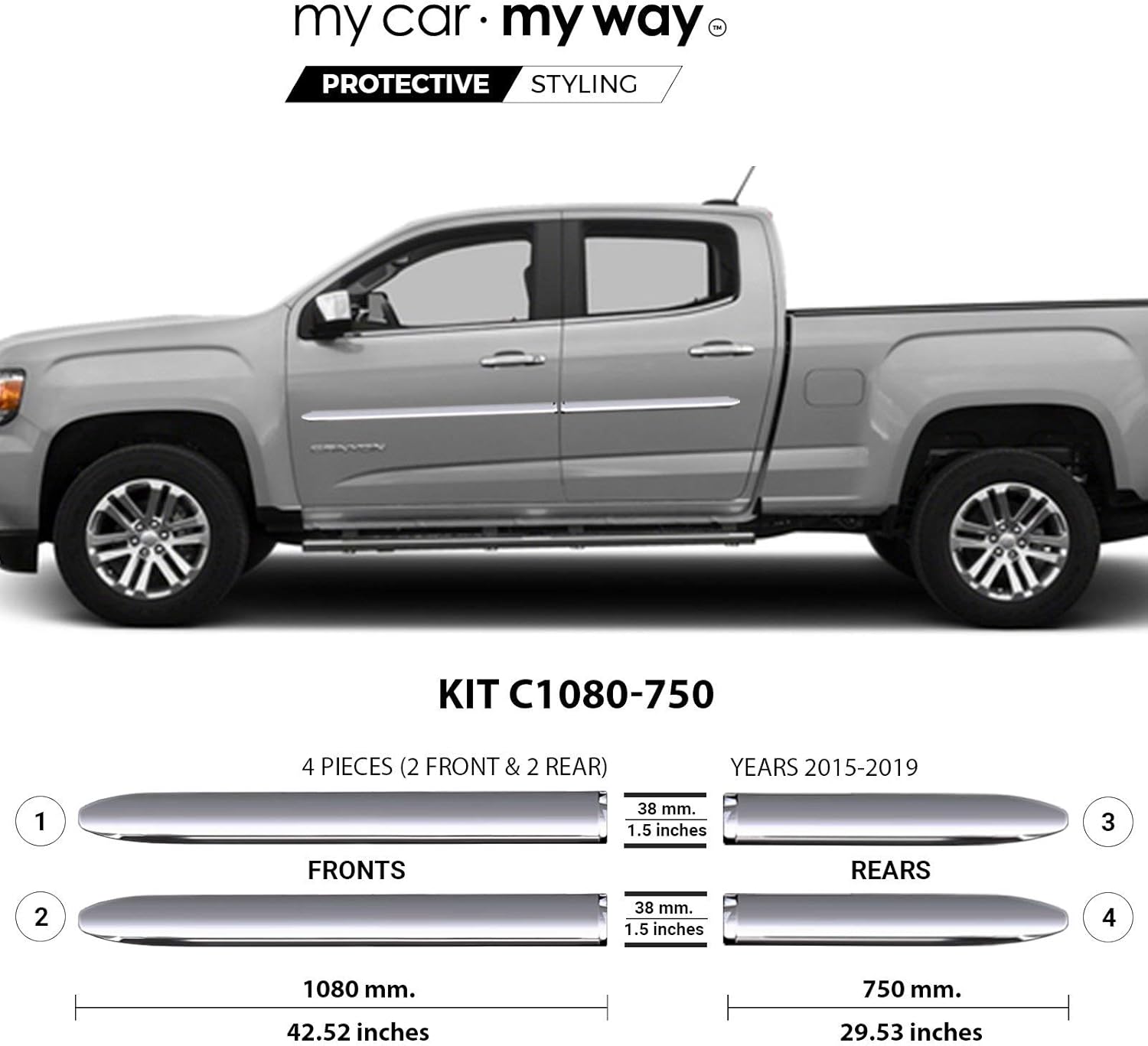 Chrome ABS Rear Taillight Bezel Covers For For 20042012 GMC Canyon