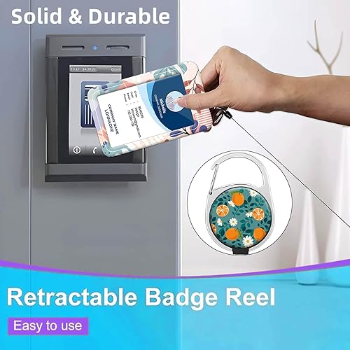 Miniatura 4 de Carretes retráctiles lindos portatarjetas, clip de insignia con llavero retráctil y llavero, cuerda de nailon resistente para tarjetas de