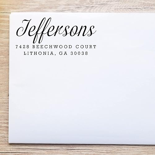 Miniatura 7 de Sello de dirección de devolución Sello de dirección personalizado Sello de auto tinta de devolución Correo de devolución de boda Caligrafía de goma