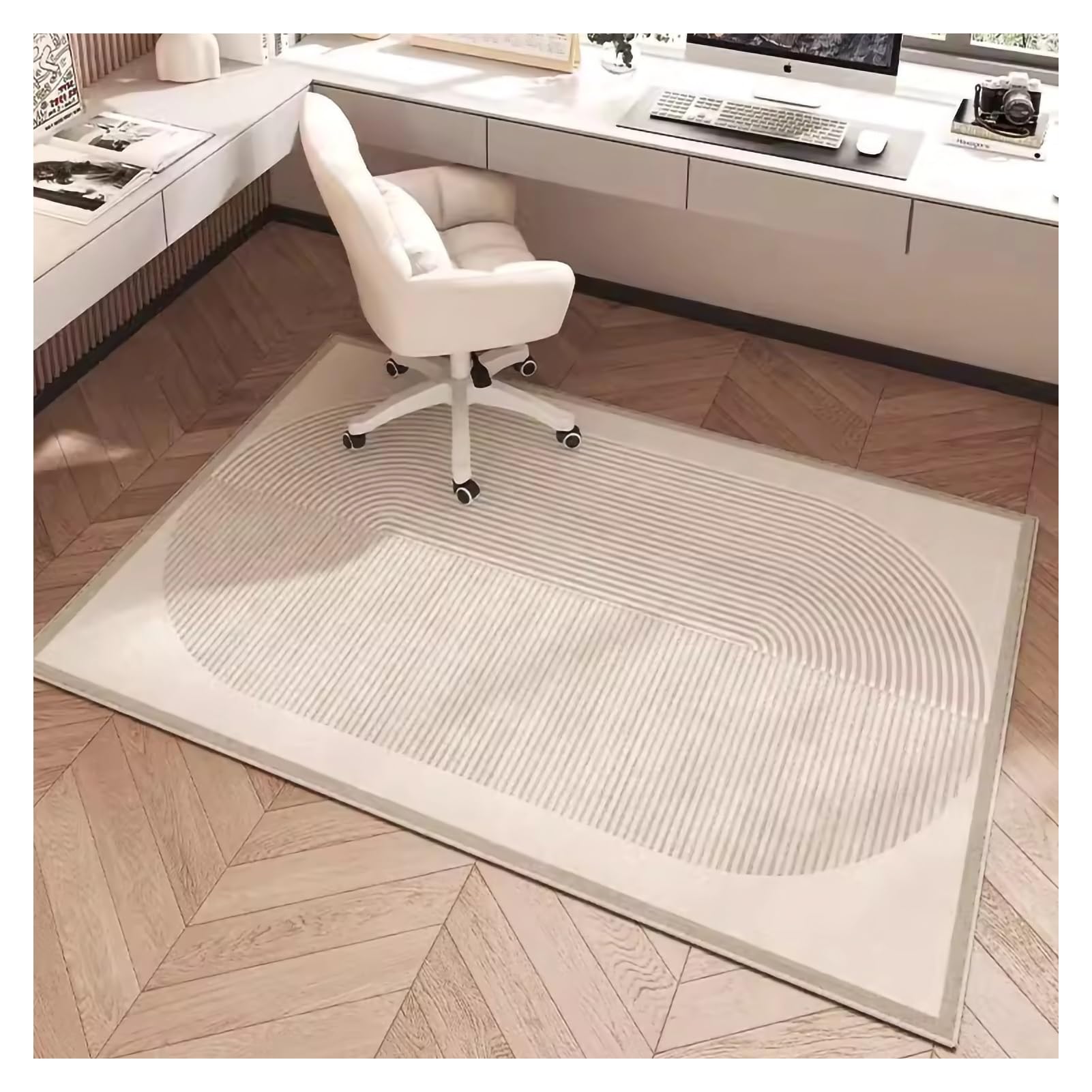 Protector de Alfombra para Silla, tapete de Oficina, insonorizado, Antideslizante, Giratorio, fácil de Limpiar (Color: Estilo 7, tamaño: 120 x 80 cm/47,2 x 31,4 Pulgadas)