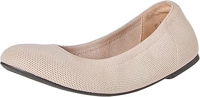 Amazon Essentials Womens Knit Ballet Flat, Sand, 8 Wide