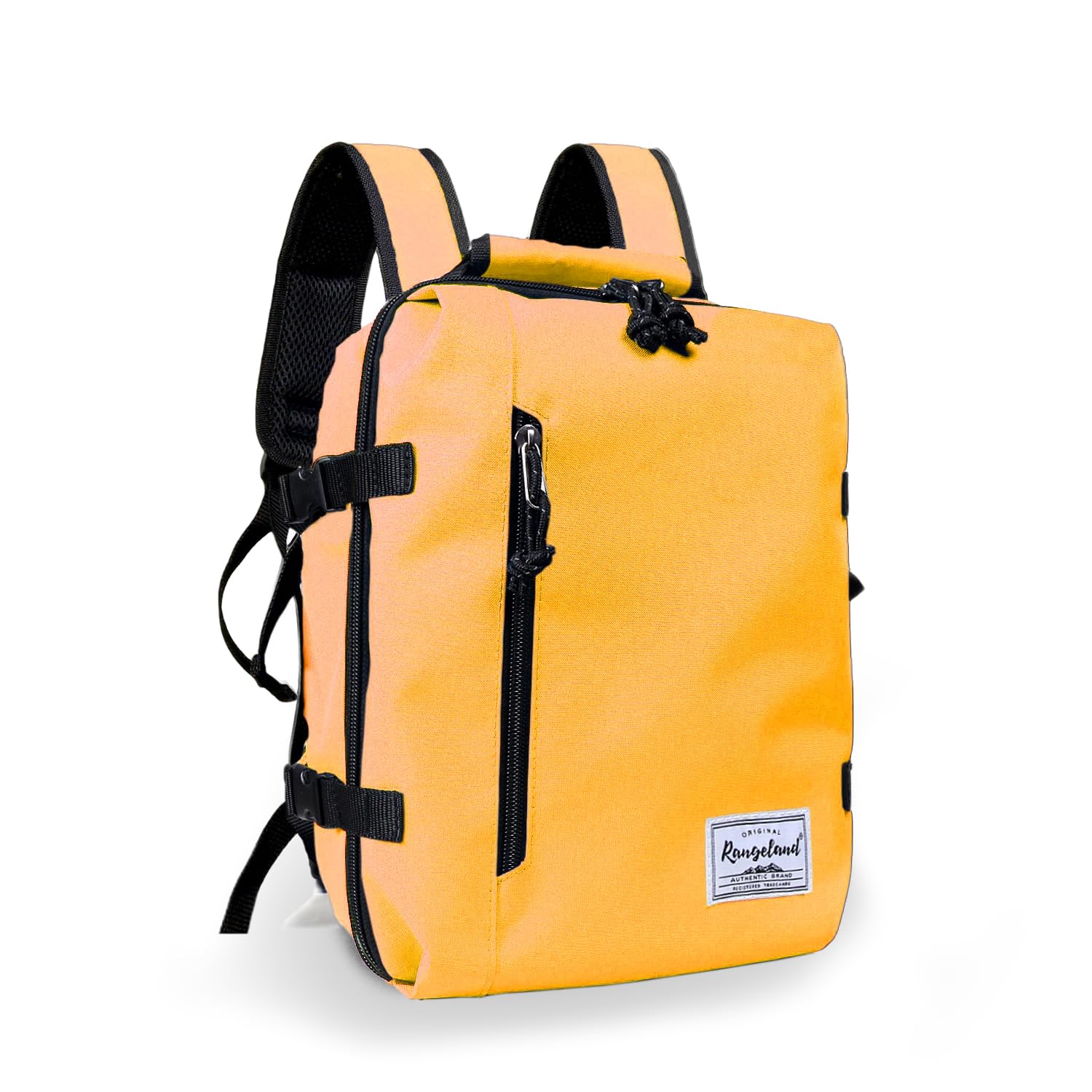 Rangeland Kids Travel Backpack for Ages 3-6 | Lightweight Suitcase Style Carry-On | 10L Weekender with Tablet Sleeve & Chest Strap | Papaya