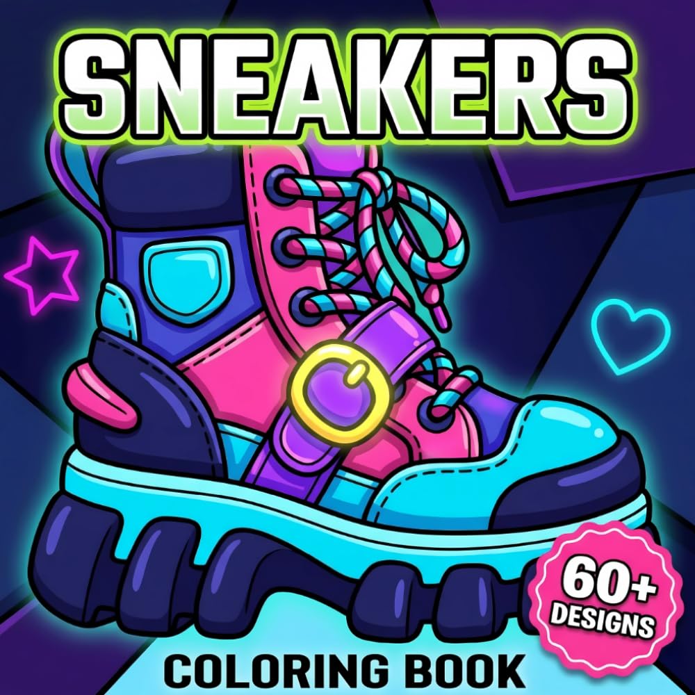 Sneakers Coloring Book: Over 60 Exclusive Streetwear Kicks and Trendy Footwear Designs for Teens and Adults to Relax and Customize