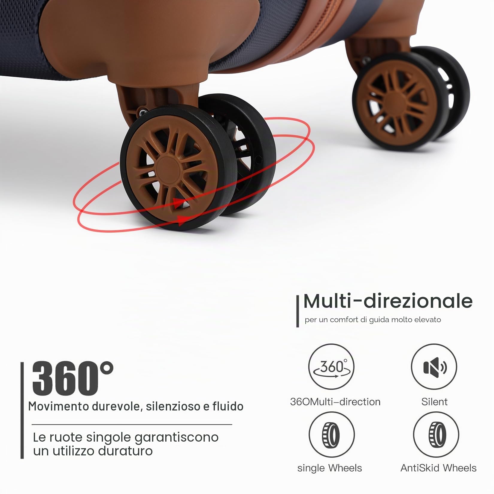 KONO Trolley Grande 76cm Valigia Rigida Grande Leggero con TSA Lucchetto e 4 Ruote Girevoli,Blu